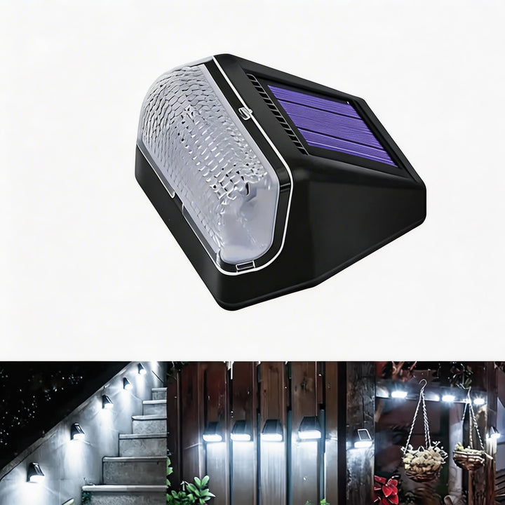 Modern Outdoor Solar Wall Light Waterproof Plastic Motion Sensor LED for Garden Pathway Fence