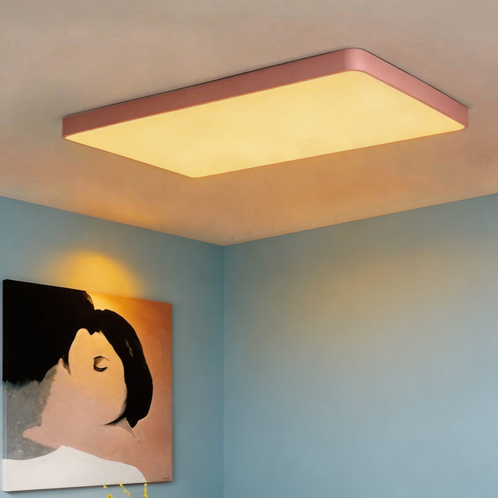 Modern Square Flush Mount Ceiling Light Fixture Metal LED with Dimmable Color Temperature Options