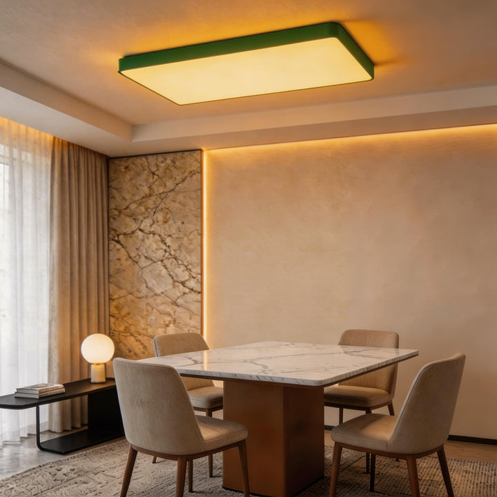 Modern Square Flush Mount Ceiling Light Fixture Metal LED with Dimmable Color Temperature Options
