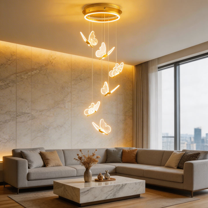 Modern Flush Mount Ceiling Light Metal and Acrylic Adjustable LED Fixture for Staircase and Entryway