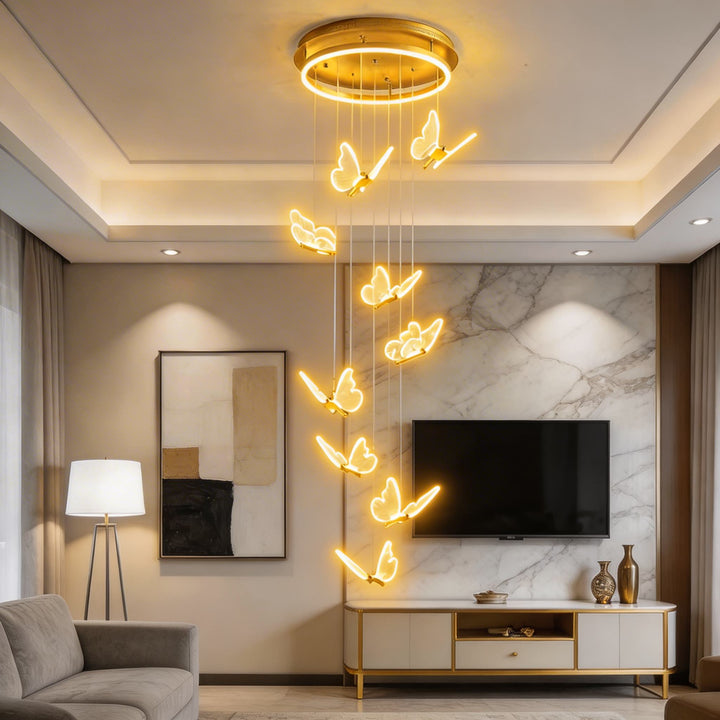 Modern Flush Mount Ceiling Light Metal and Acrylic Adjustable LED Fixture for Staircase and Entryway