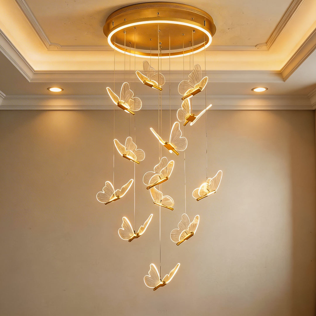 Modern Flush Mount Ceiling Light Metal and Acrylic Adjustable LED Fixture for Staircase and Entryway