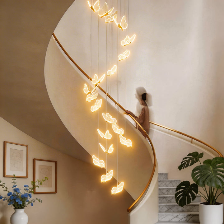 Modern Flush Mount Ceiling Light Metal and Acrylic Adjustable LED Fixture for Staircase and Entryway