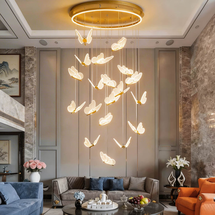 Modern Flush Mount Ceiling Light Metal and Acrylic Adjustable LED Fixture for Staircase and Entryway