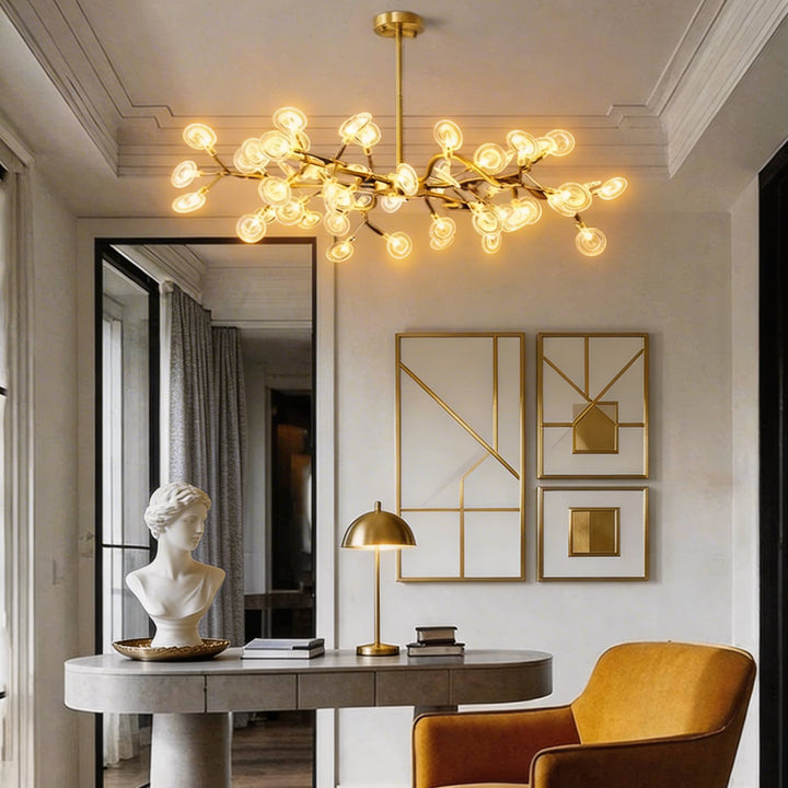 Modern Pendant Light Hanging Design Metal LED Adjustable 27-Light Fixture
