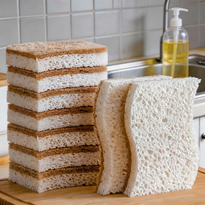 Eco-Friendly Kitchen Sponges for Dishes Highly Absorbent Non-Scratch Coconut Fiber Durable Cleaning Tool