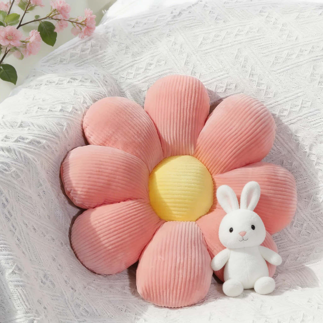 Modern Floral Pillow Plush Cushion Soft Material Comfortable Decorative Mat