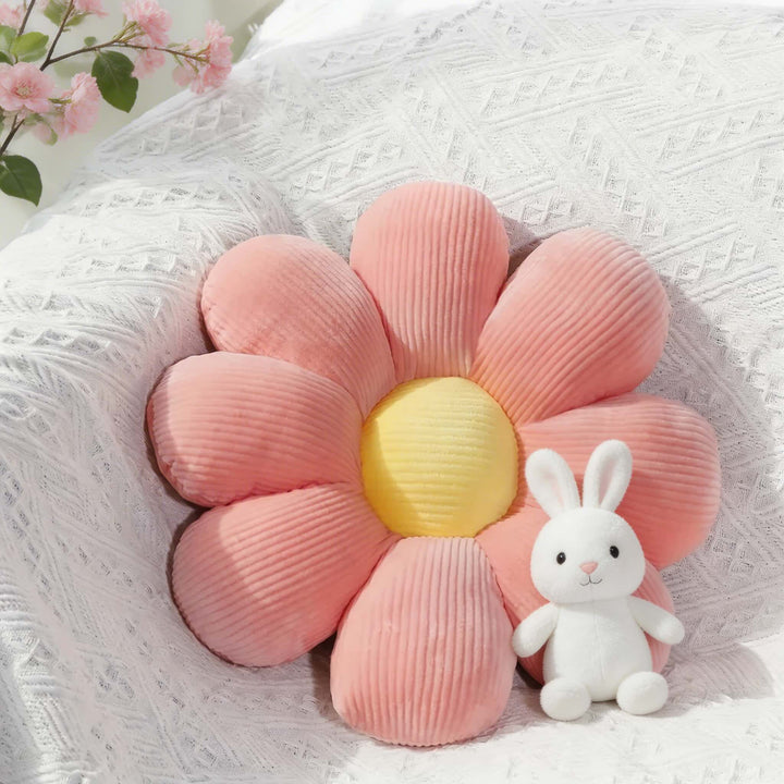 Modern Floral Pillow Plush Cushion Soft Material Comfortable Decorative Mat