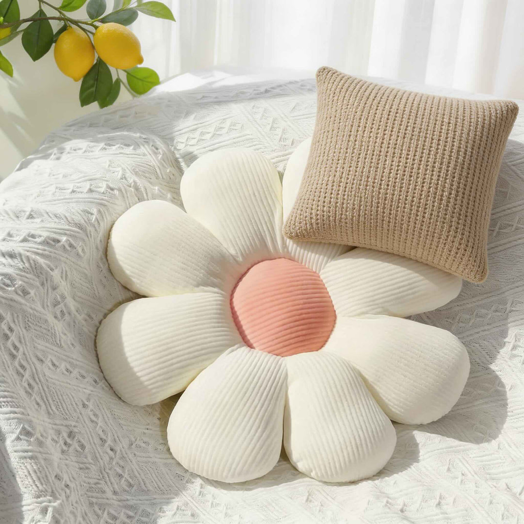 Modern Floral Pillow Plush Cushion Soft Material Comfortable Decorative Mat