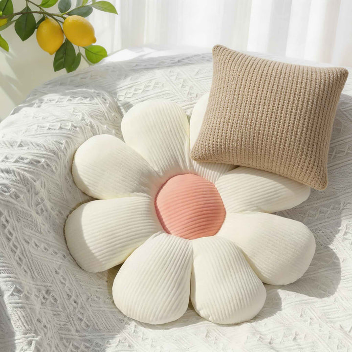 Modern Floral Pillow Plush Cushion Soft Material Comfortable Decorative Mat