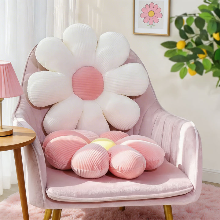 Modern Floral Pillow Plush Cushion Soft Material Comfortable Decorative Mat
