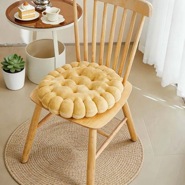 Biscuit Shape Decorative Pillow Plush Cushion Soft Chair Seat Pad for Comfort and Support