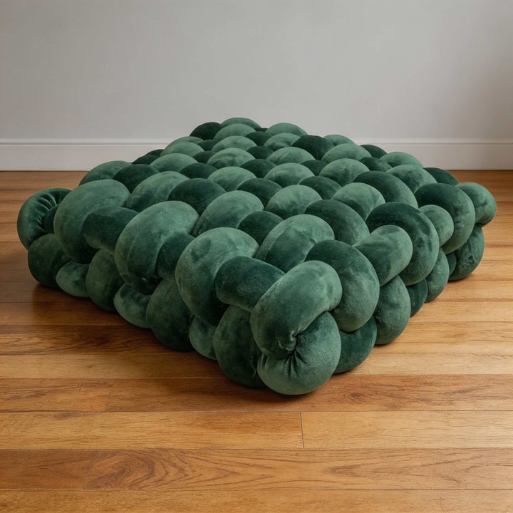 Modern Square Throw Pillow Hand-Woven Plush Fabric Decorative Couch Cushion for Living Room