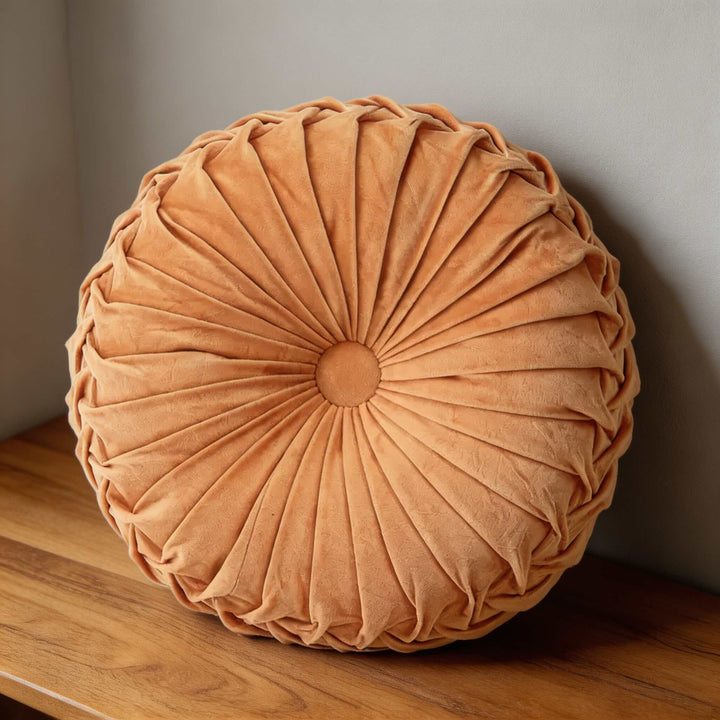 Modern Throw Pillow 3D Pleated Design Velvet Lumbar Support Cushion for Couch Bed Office Chair