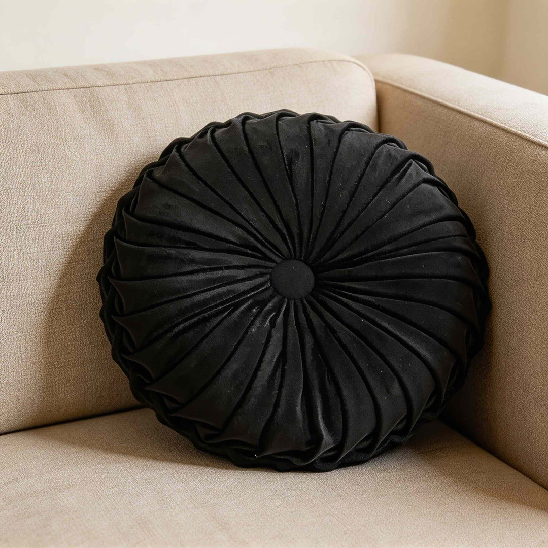 Modern Throw Pillow 3D Pleated Design Velvet Lumbar Support Cushion for Couch Bed Office Chair
