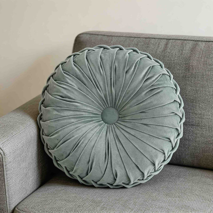 Modern Throw Pillow 3D Pleated Design Velvet Lumbar Support Cushion for Couch Bed Office Chair