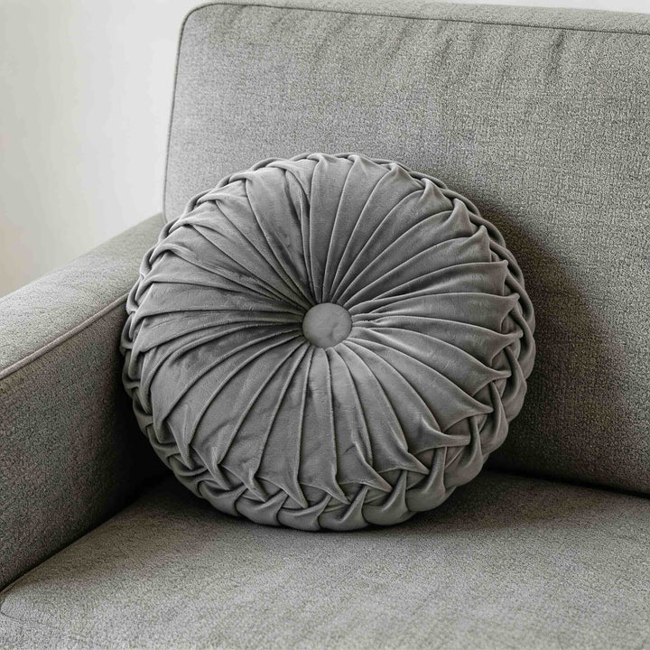 Modern Throw Pillow 3D Pleated Design Velvet Lumbar Support Cushion for Couch Bed Office Chair