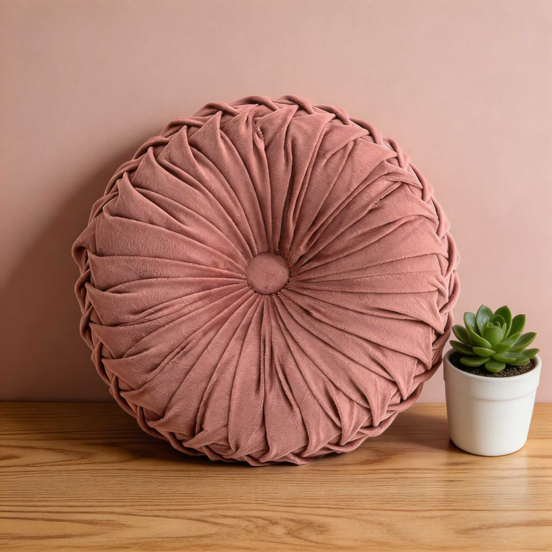 Modern Throw Pillow 3D Pleated Design Velvet Lumbar Support Cushion for Couch Bed Office Chair
