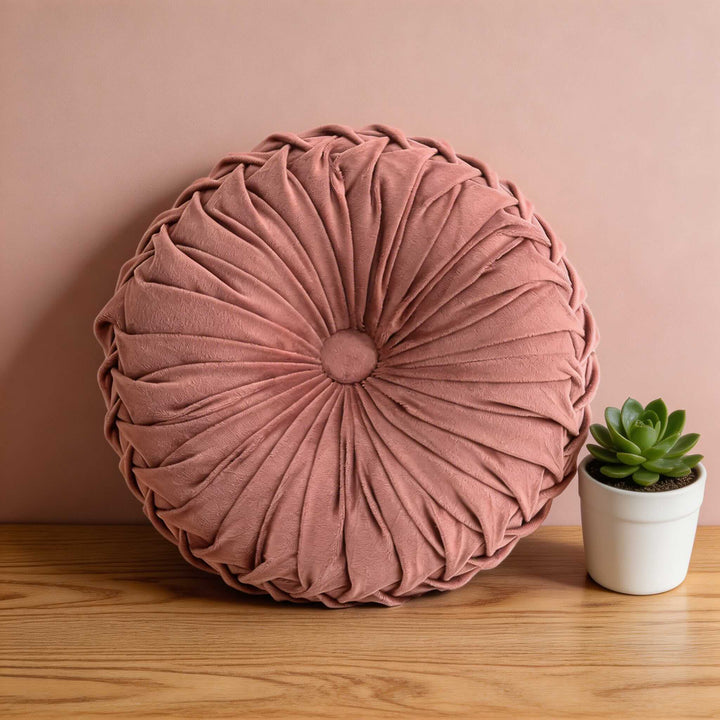 Modern Throw Pillow 3D Pleated Design Velvet Lumbar Support Cushion for Couch Bed Office Chair