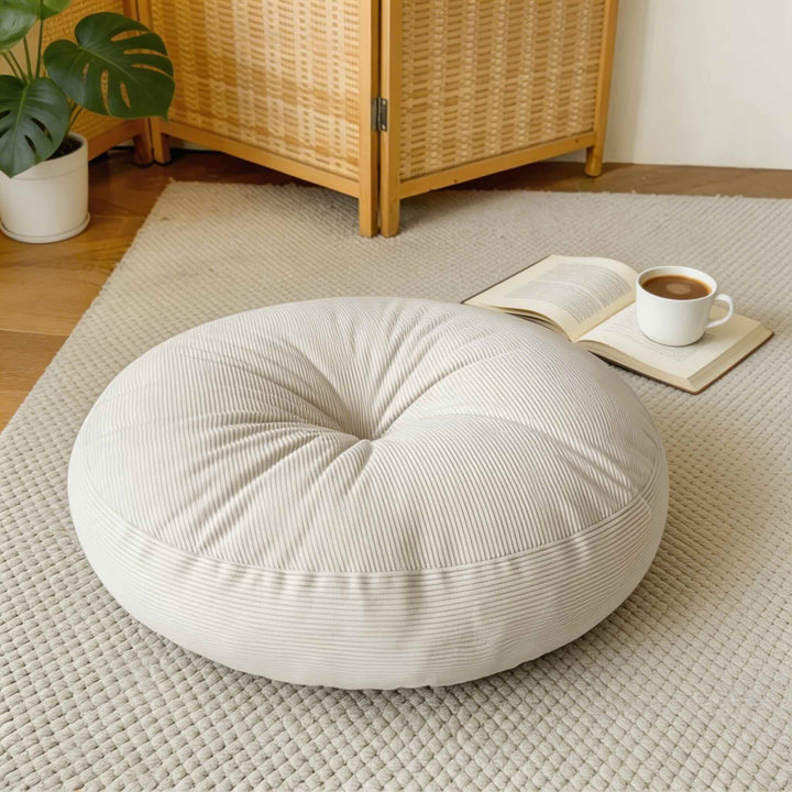 Vibrant Orange Round Meditation Cushion Soft Filling Comfortable Design Lightweight Portable for Yoga and Relaxation