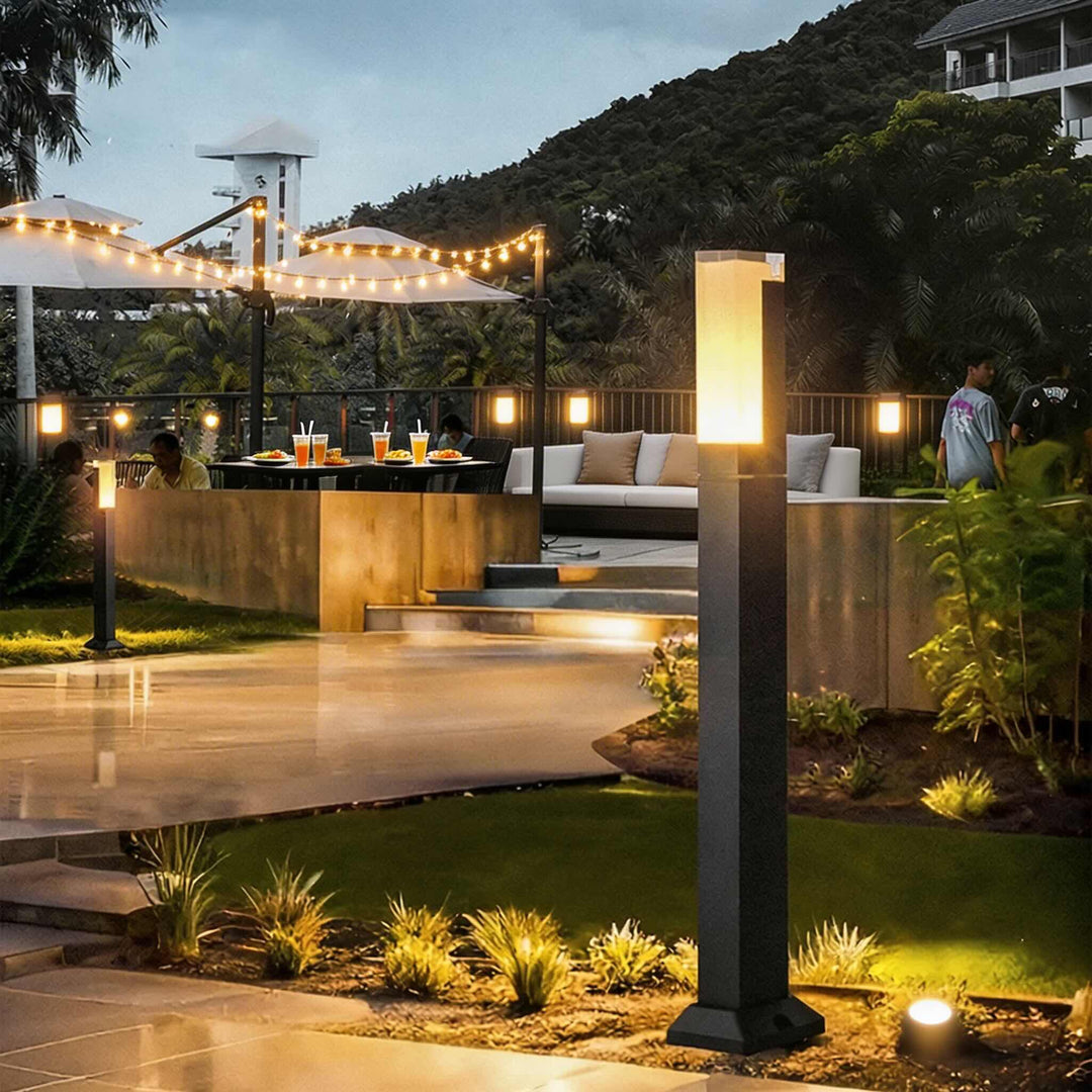 Outdoor Path Lights Waterproof LED Garden Lighting Modern Aluminum Square Design
