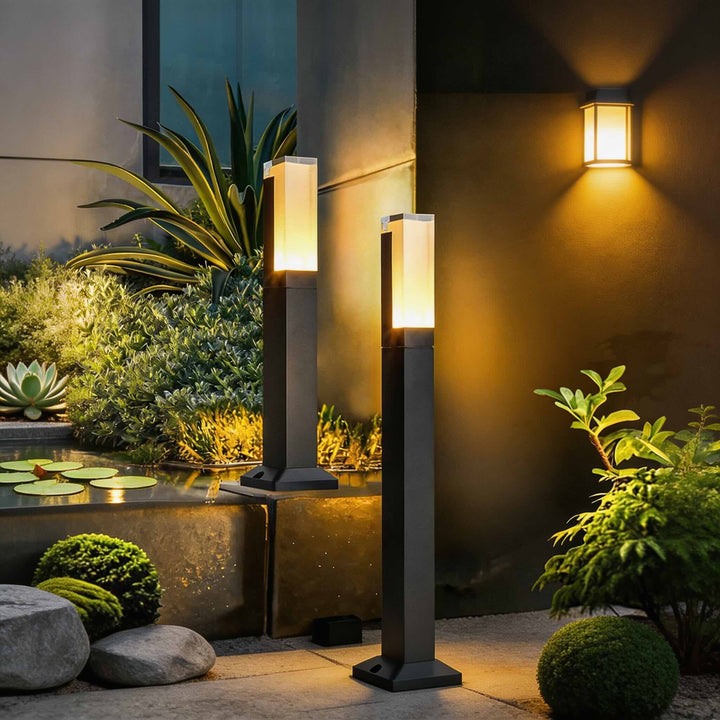 Outdoor Path Lights Waterproof LED Garden Lighting Modern Aluminum Square Design