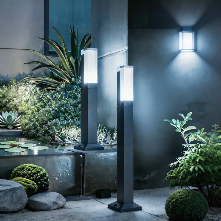 Outdoor Path Lights Waterproof LED Garden Lighting Modern Aluminum Square Design