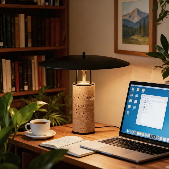 Nordic Postmodern Travertine Table Lamp - Stylish Bedroom & Bedside Lamps