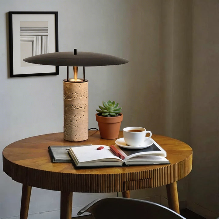 Nordic Postmodern Travertine Table Lamp - Stylish Bedroom & Bedside Lamps