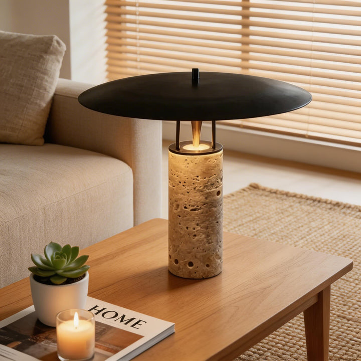Nordic Postmodern Travertine Table Lamp - Stylish Bedroom & Bedside Lamps