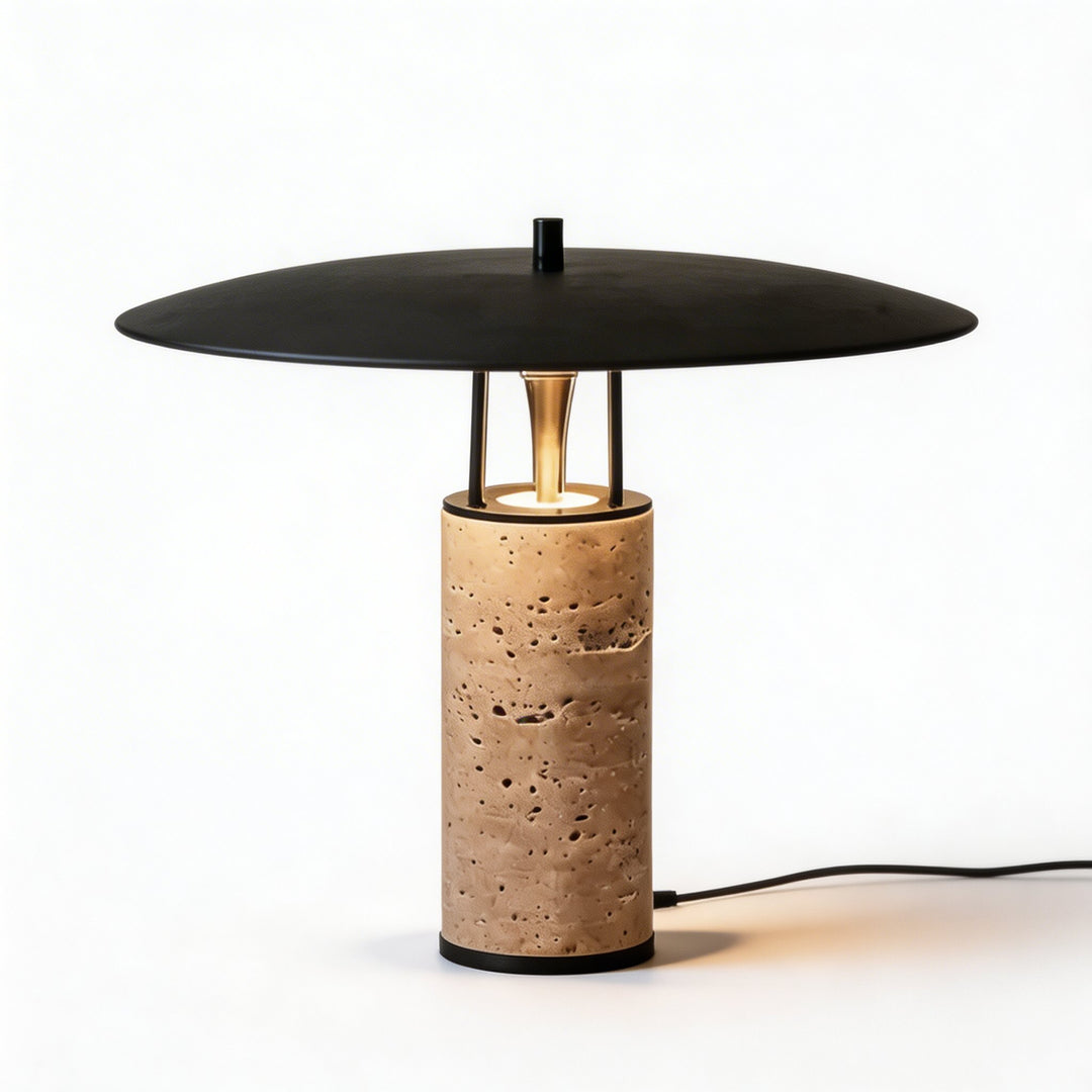 Nordic Postmodern Travertine Table Lamp - Stylish Bedroom & Bedside Lamps