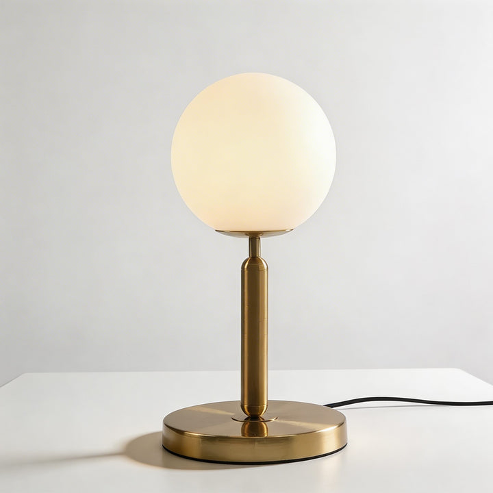 Nordic Modern Table Lamp LED Glass Ball Bedside Light E26 for Bedroom Decor