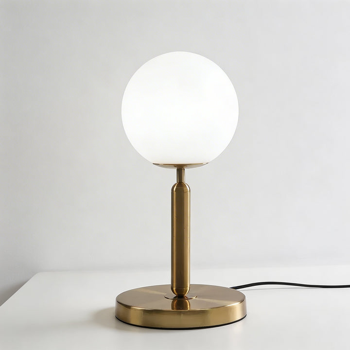 Nordic Modern Table Lamp LED Glass Ball Bedside Light E26 for Bedroom Decor