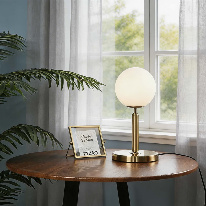 Nordic Modern Table Lamp LED Glass Ball Bedside Light E26 for Bedroom Decor