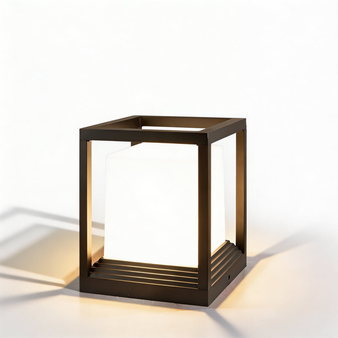 Solar Garden Lights Outdoor Waterproof LED Pedestal Light Modern Design