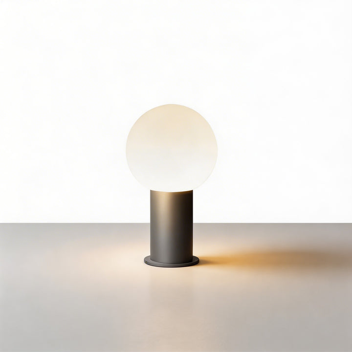 Bollard Lights Outdoor Waterproof Black Metal LED 3000K Spherical Design
