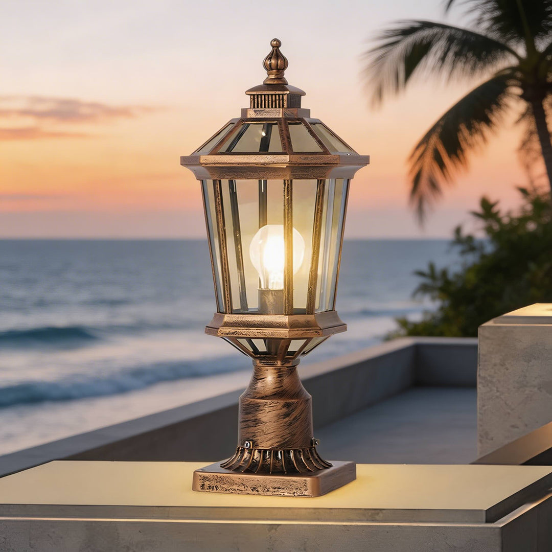 Outdoor Pillar Lights Solar Column Waterproof LED for Garden Courtyard