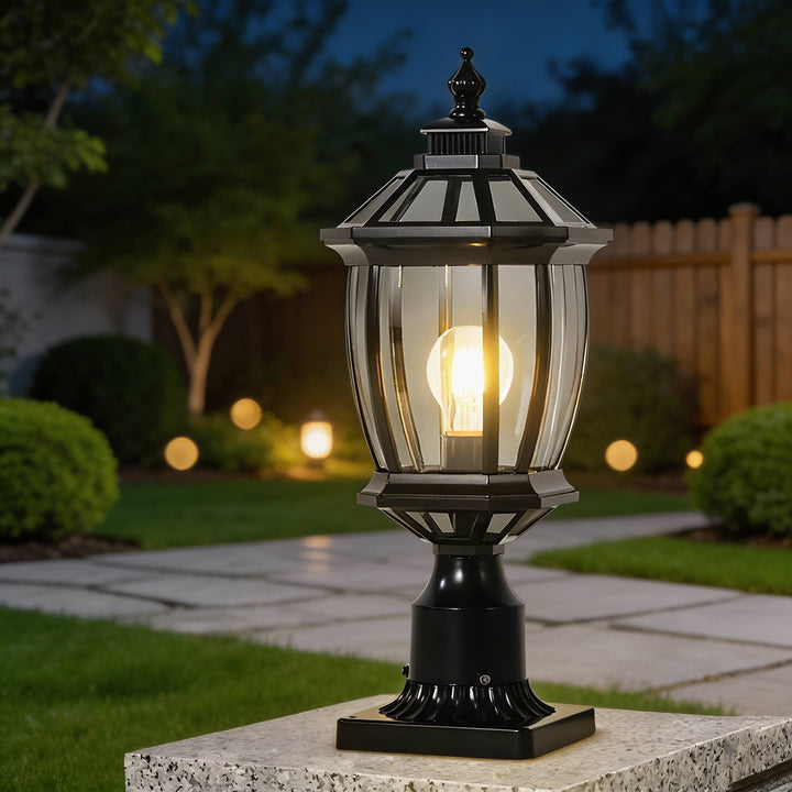 Outdoor Pillar Lights Solar Column Waterproof LED for Garden Courtyard