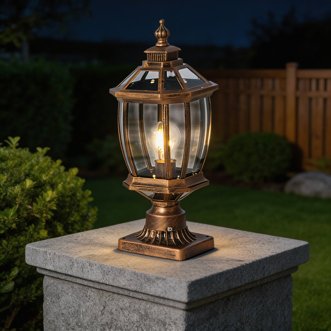 Outdoor Pillar Lights Solar Column Waterproof LED for Garden Courtyard