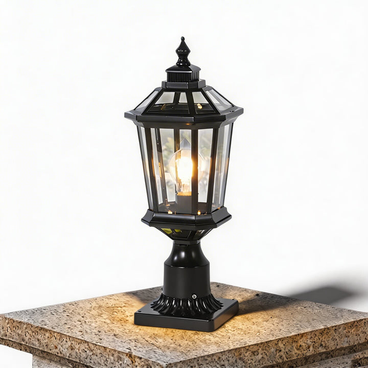 Outdoor Pillar Lights Solar Column Waterproof LED for Garden Courtyard