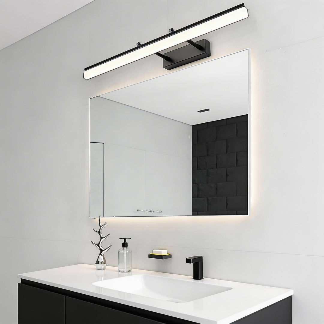 Gold Bathroom Vanity Light Bar Adjustable Stainless Steel 3-Colour Acrylic