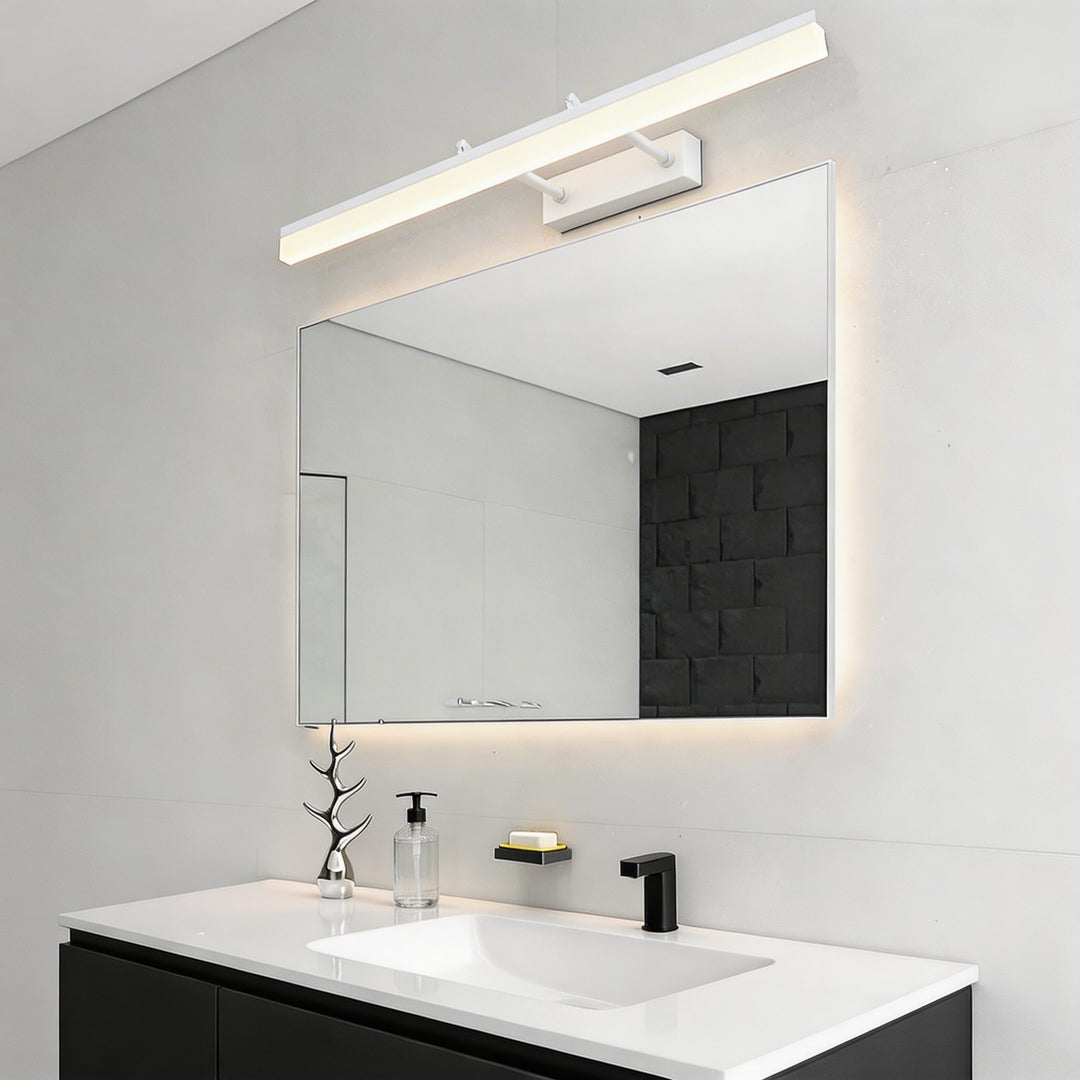 Gold Bathroom Vanity Light Bar Adjustable Stainless Steel 3-Colour Acrylic