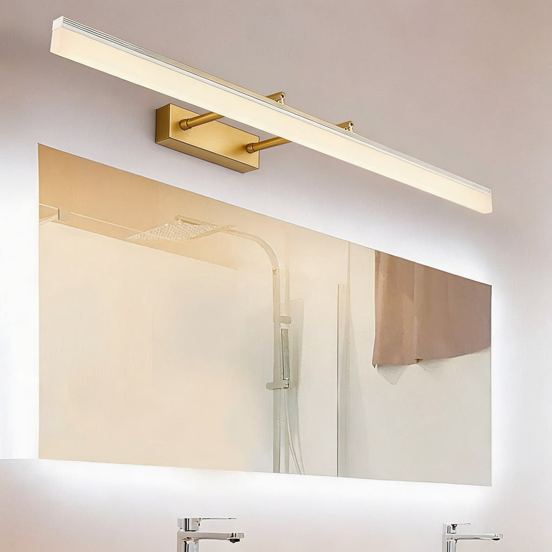Gold Bathroom Vanity Light Bar Adjustable Stainless Steel 3-Colour Acrylic