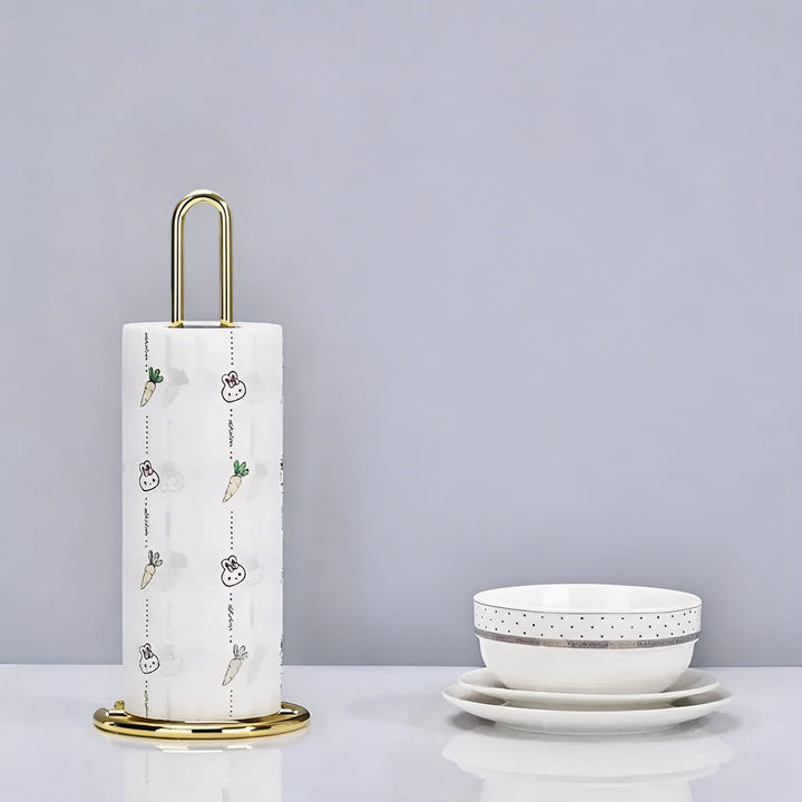 Durable Iron Tissue Roll Holder for Kitchen and Office - Modern Design