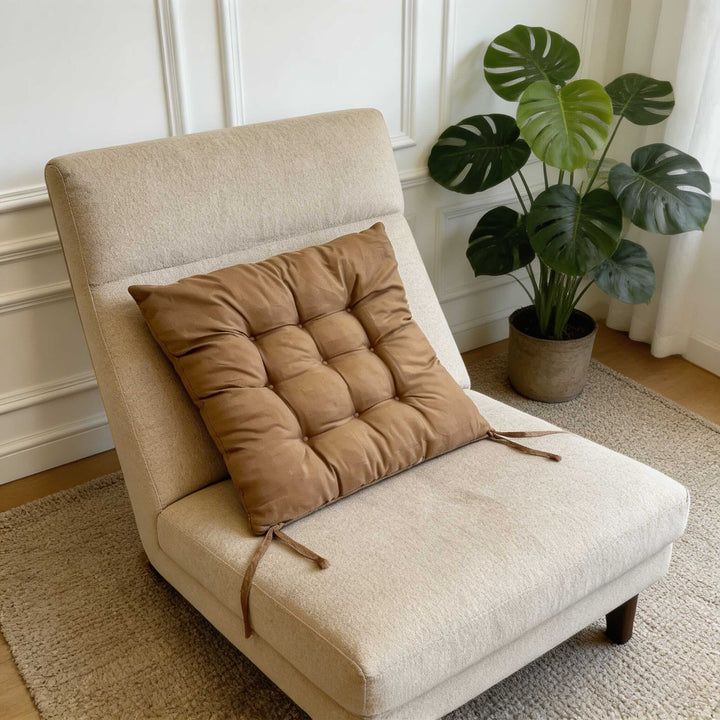 Office Chair Cushion Seat Pad, Removable Linen Cover Supportive Design