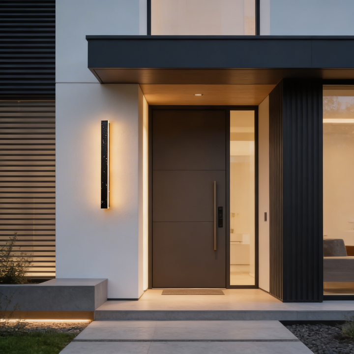 Modern Outdoor Wall Light Waterproof Stainless Steel Wall Mounted LED Fixture Adjustable Height