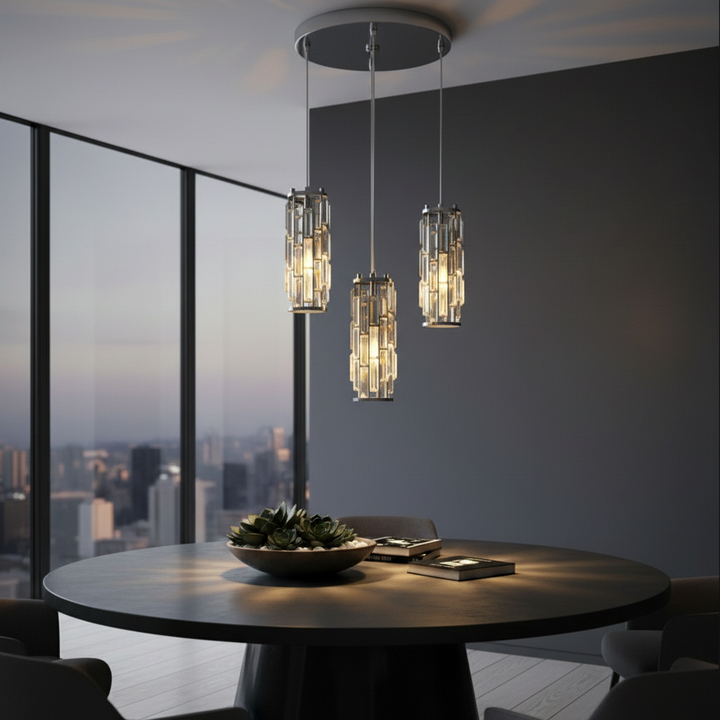 Industrial Crystal Glass Adjustable Mini Pendant Light