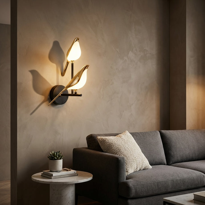 Nordic Wall Light Sconce LED Dimmable Wall Mounted Iron Body Glass Shade