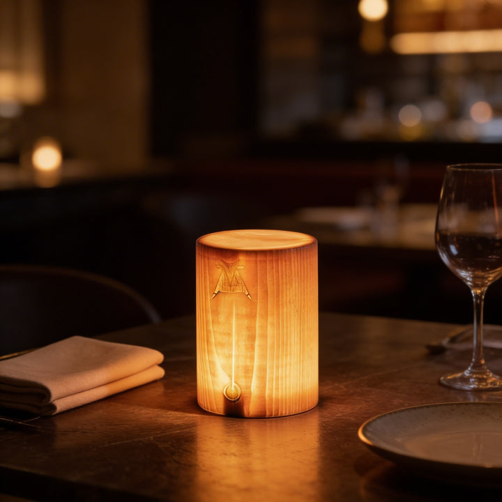 Modern Minimalist Table Lamp Rechargeable Cordless Wood Design Touch Control LED 3 Brightness Levels