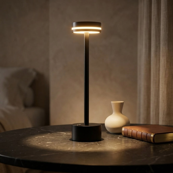 Modern Portable Table Lamp Cordless Aluminum LED Dimmable Touch Control USB Rechargeable
